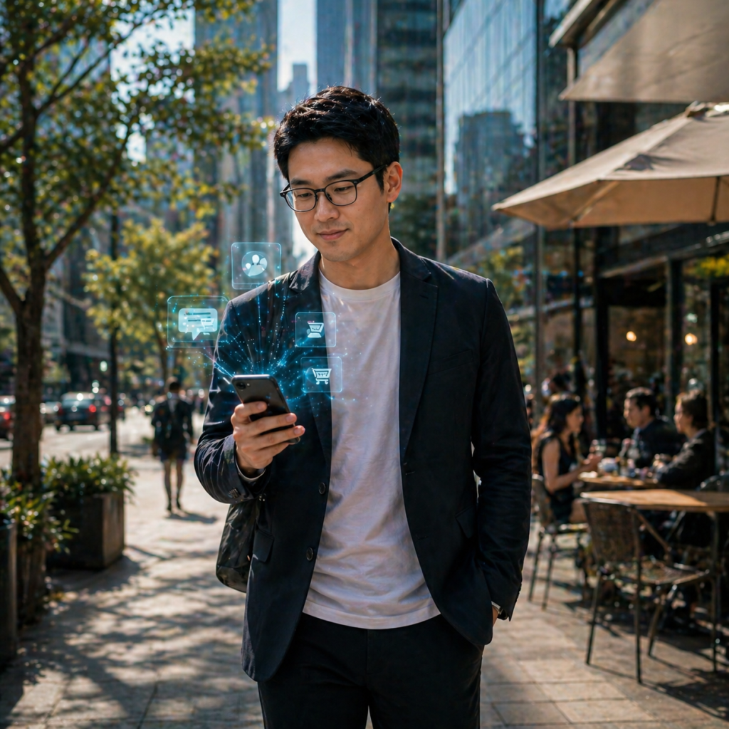 Tech enhanced city stroll