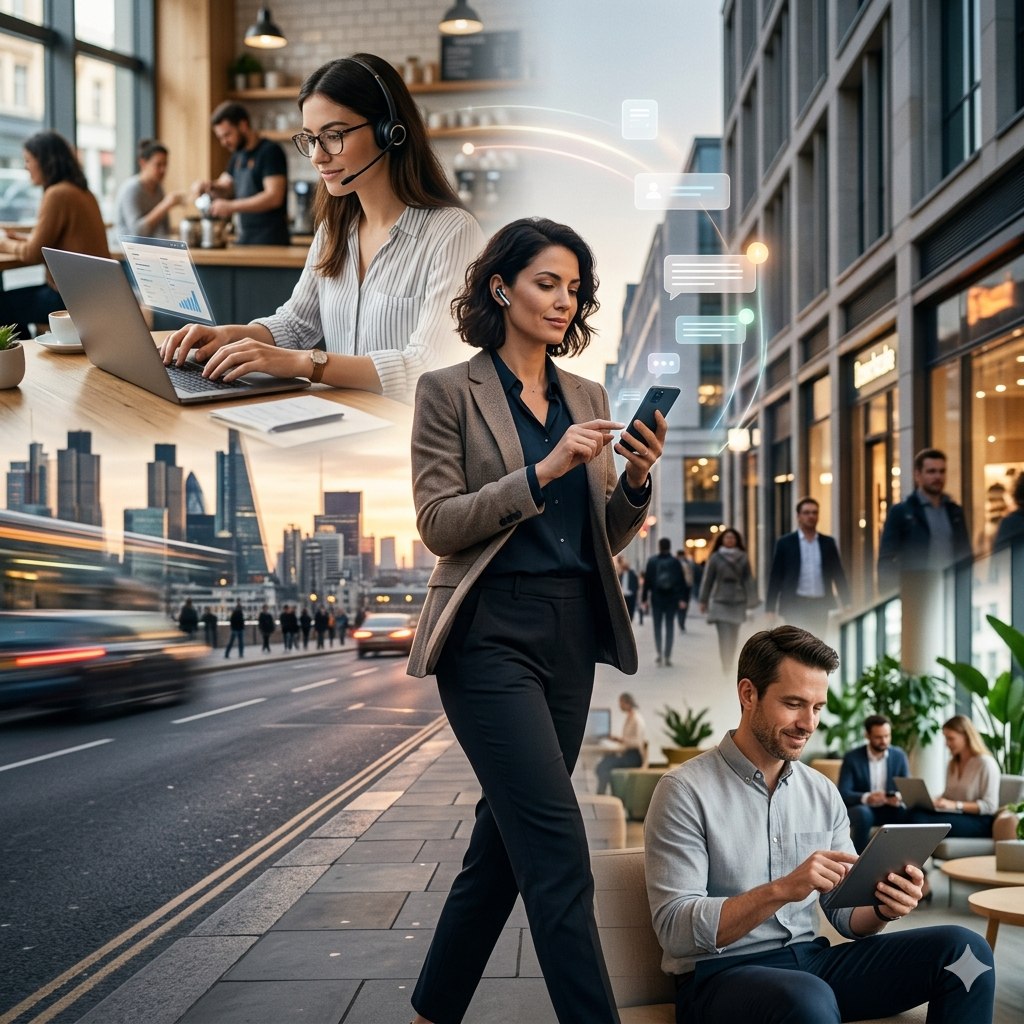 modern distributed customer support team operating with full mobility and flexibility