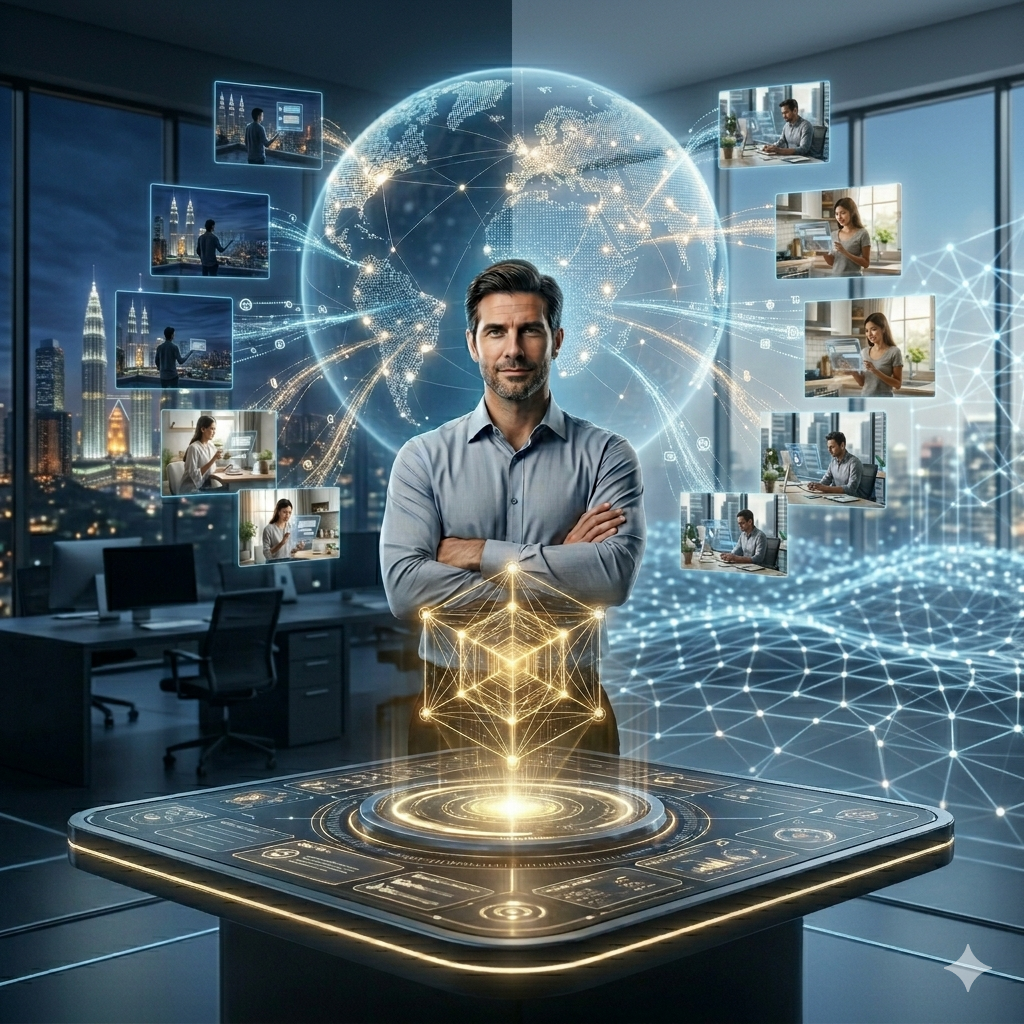 commercial scene illustrating full 24/7 customer coverage achieved through automation without the need for expensive night-shift staffing, emphasizing scalable operations and protected profit margins.