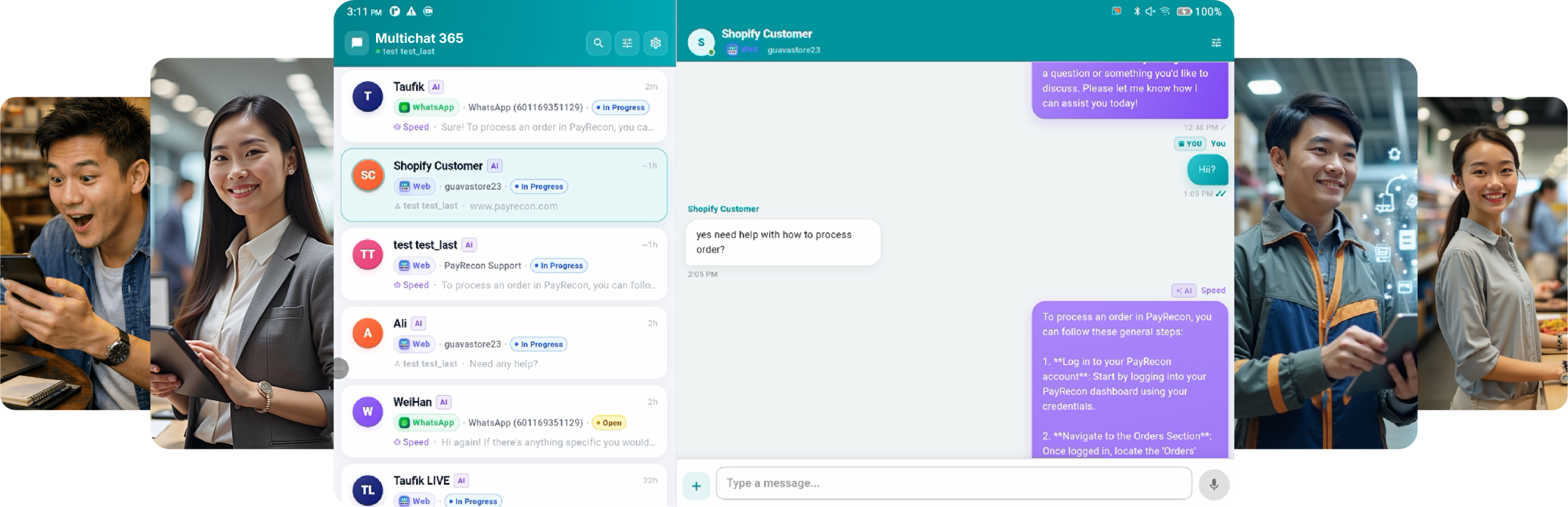 Multichat365 Dashboard Screenshot